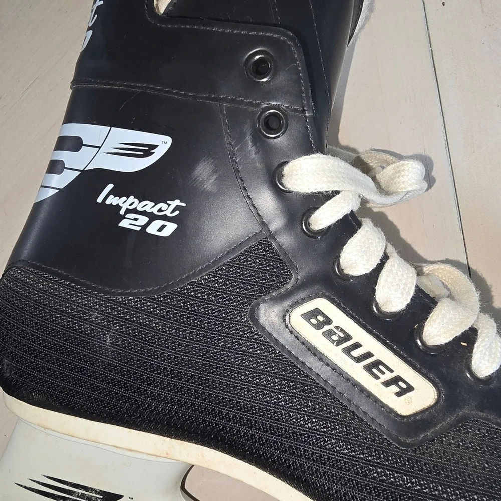 Bauer Impact 20 Mens Ice Hockey Skates Black White Size 11 EU 45 UK 10